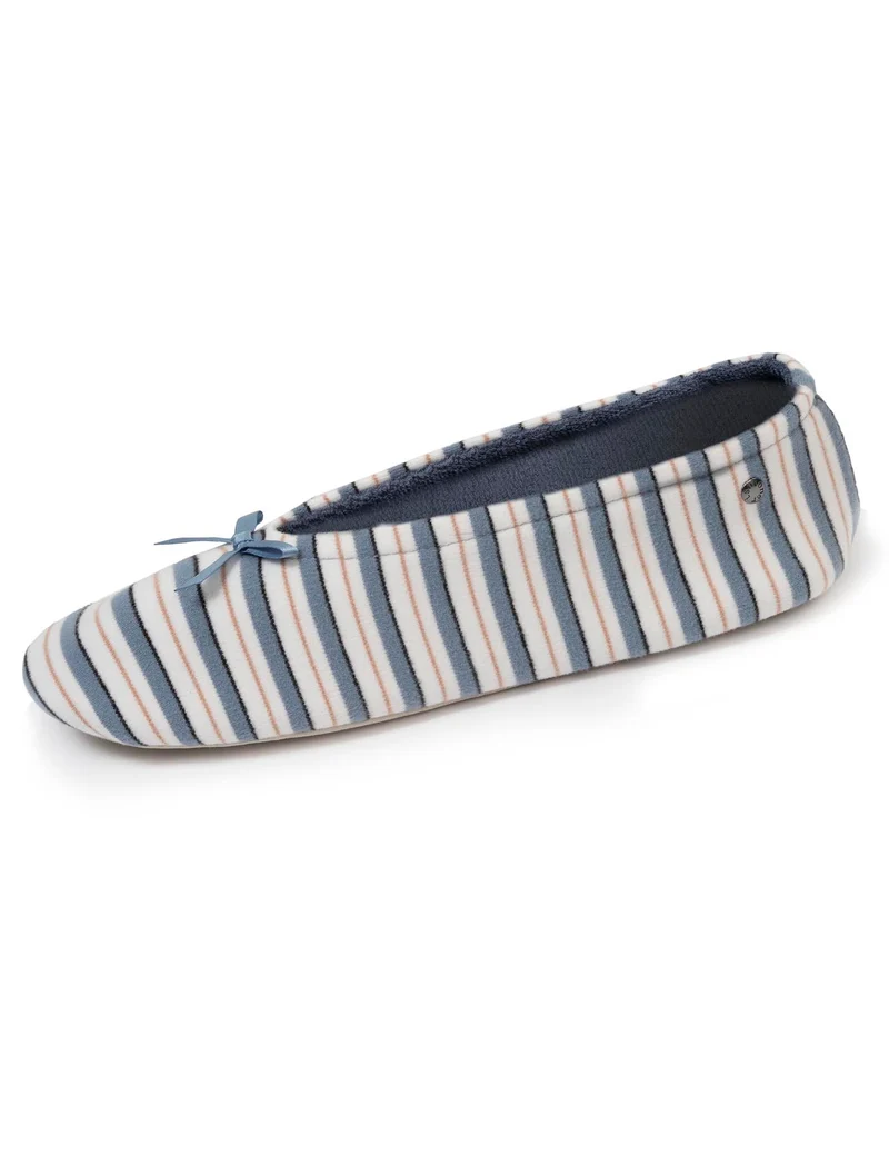 Chaussons ballerines grand nœud Femme Rayure