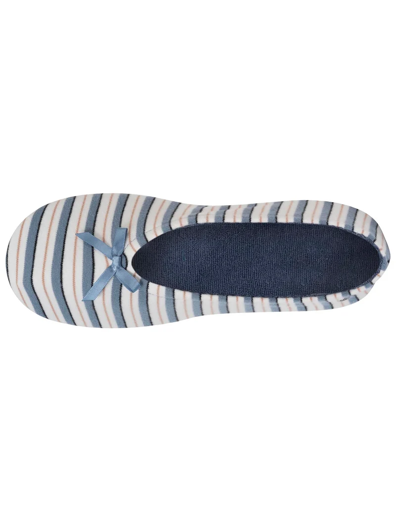 Chaussons ballerines grand nœud Femme Rayure