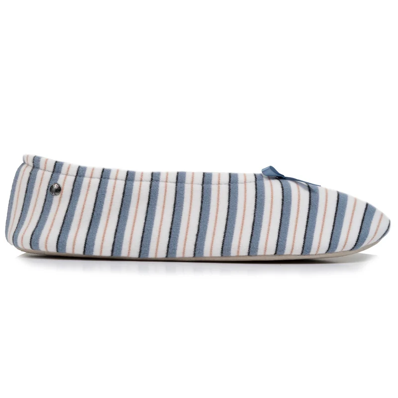 Chaussons ballerines grand nœud Femme Rayure