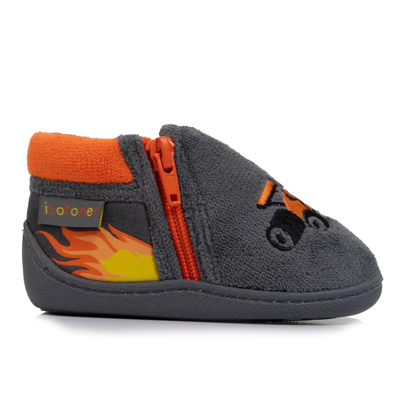 Chaussons bottillons zip Enfant Gris Voiture