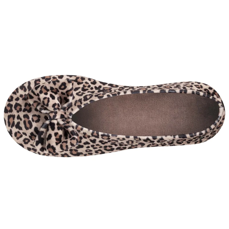 Chaussons ballerines Femme Grand Nœud Panthère