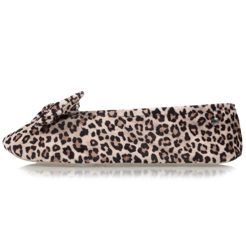 Chaussons ballerines Femme Grand Nœud Panthère