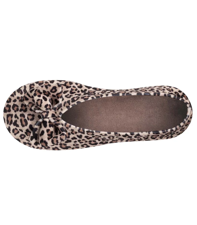 Chaussons ballerines Femme Grand Nœud Panthère