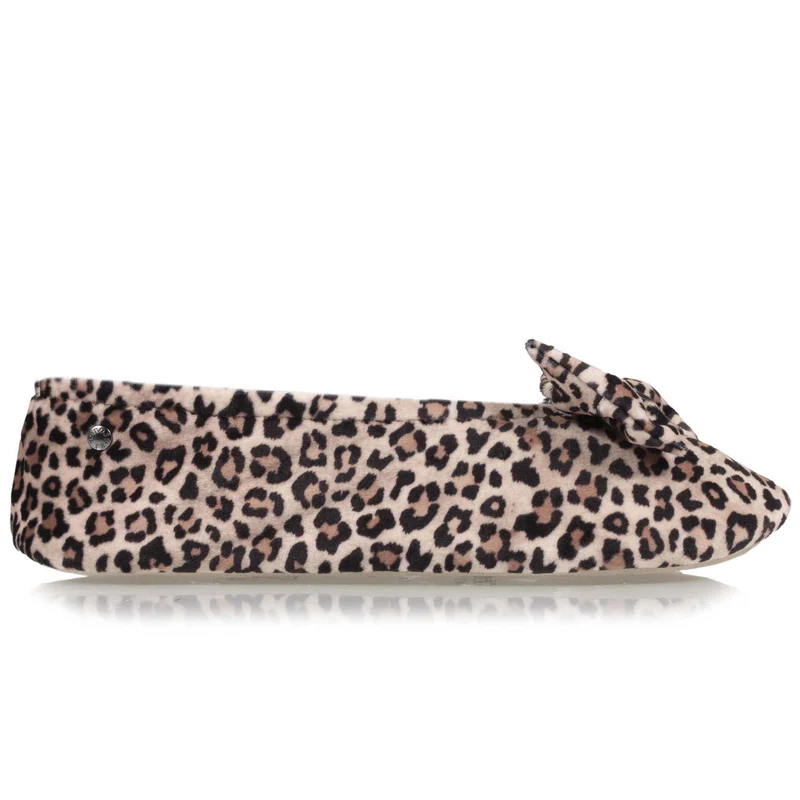 Chaussons ballerines Femme Grand Nœud Panthère