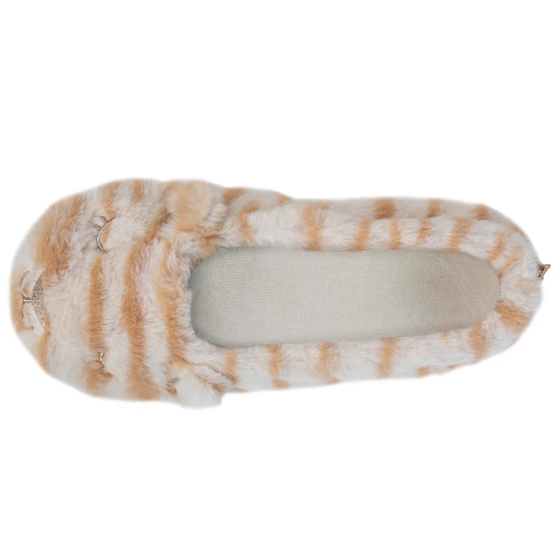 Chaussons ballerines Femme 3D Beige tigré