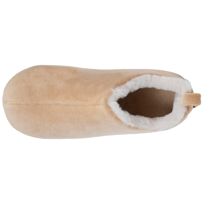 Chaussons bottillons Femme microvelours Beige