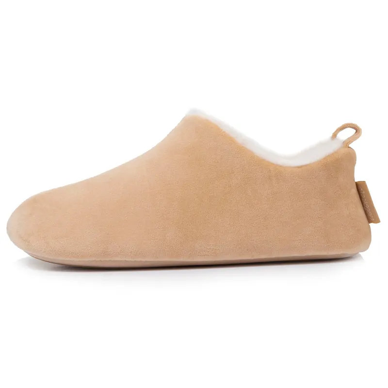 Chaussons bottillons Femme microvelours Beige