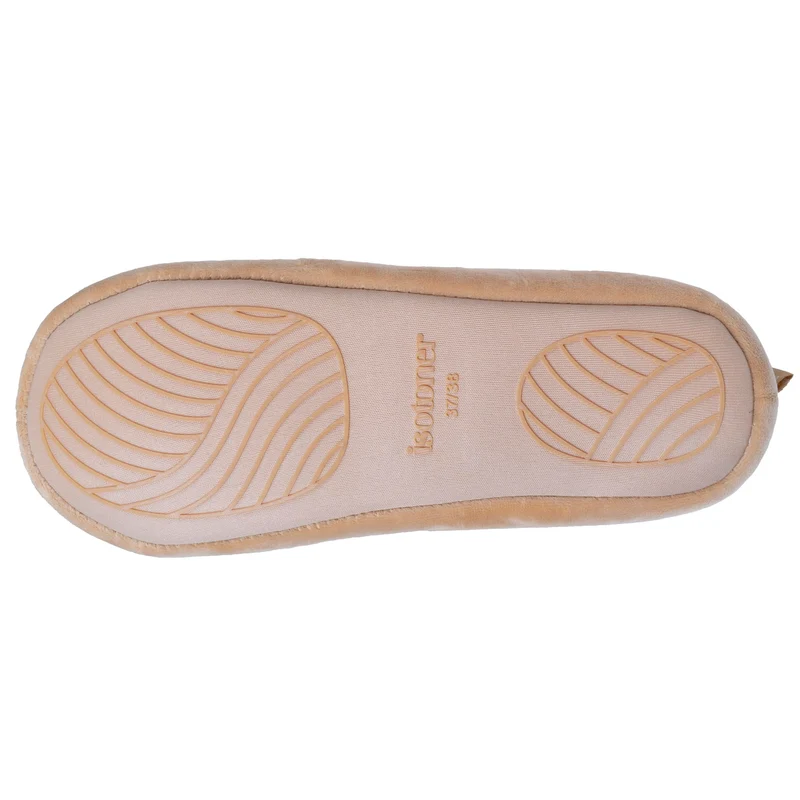 Chaussons bottillons Femme microvelours Beige