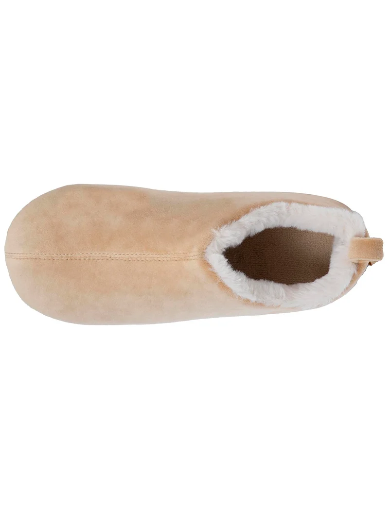 Chaussons bottillons Femme microvelours Beige