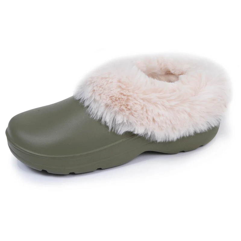 Sabots de jardin Femme Fourrés Kaki