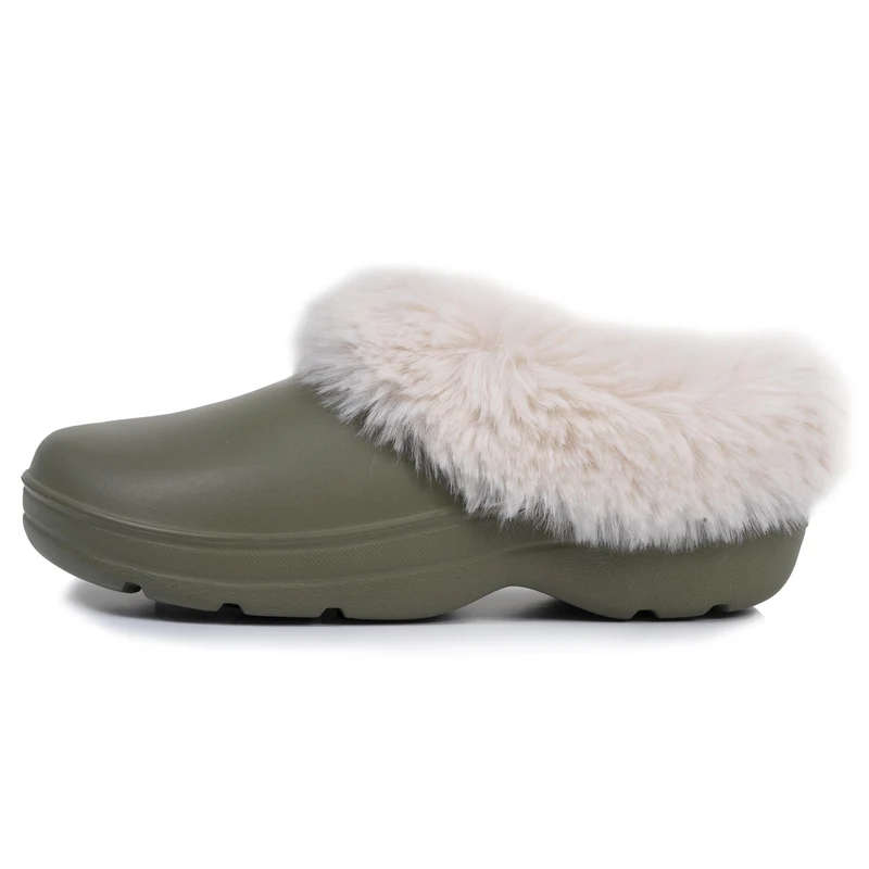 Sabots de jardin Femme Fourrés Kaki