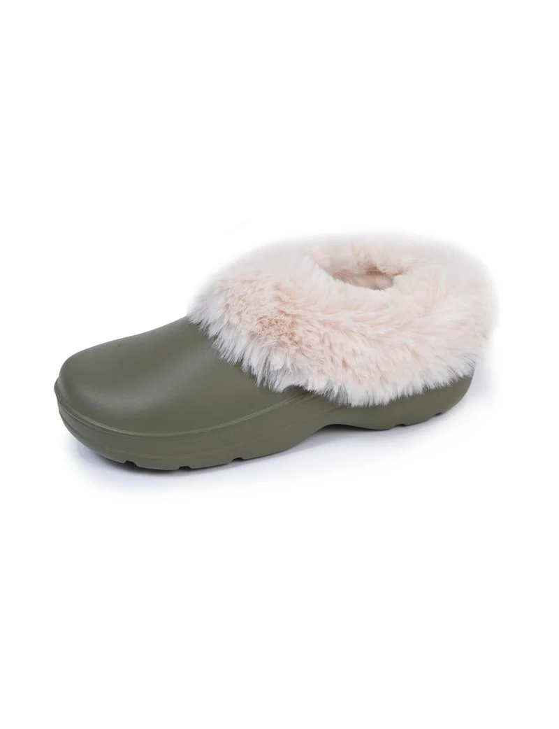 Sabots de jardin Femme Fourrés Kaki