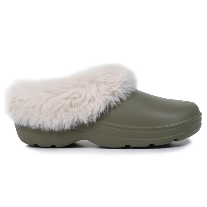 Sabots de jardin Femme Fourrés Kaki
