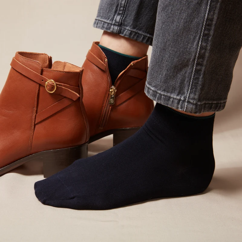 Socquettes | Bleu marine - Coton Supersoft - Cheville