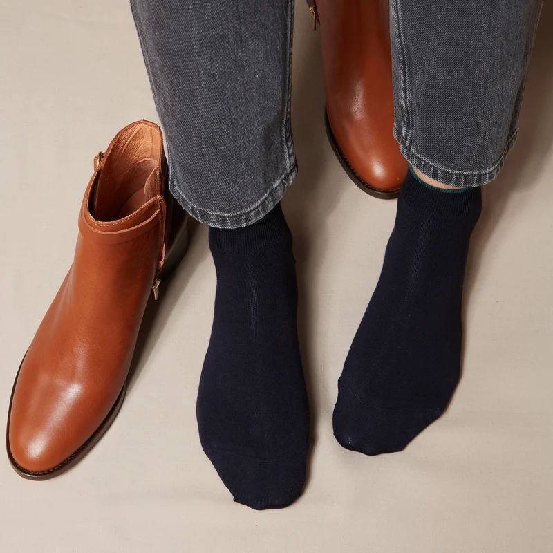 Socquettes | Bleu marine - Coton Supersoft - Cheville