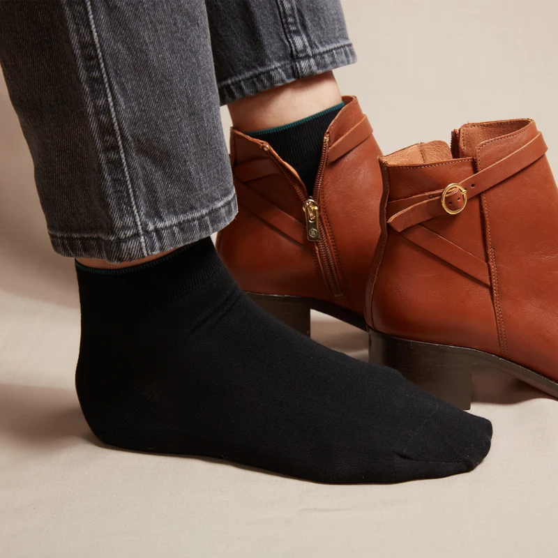 Socquettes | Noir - Coton Supersoft - Cheville