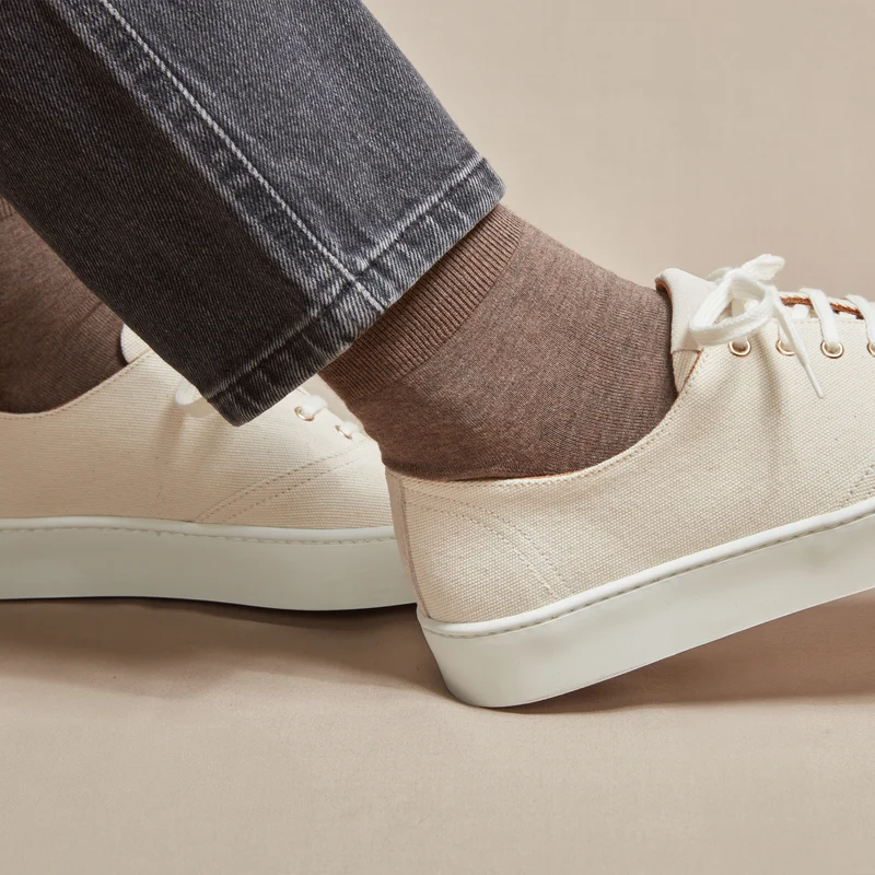 Socquettes | Taupe - Coton Supersoft - Cheville