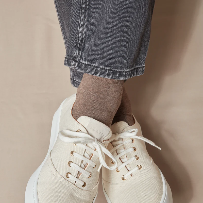 Socquettes | Taupe - Coton Supersoft - Cheville