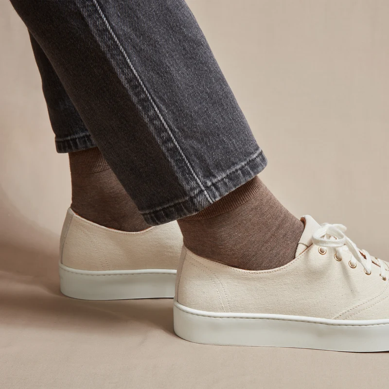 Socquettes | Taupe - Coton Supersoft - Cheville