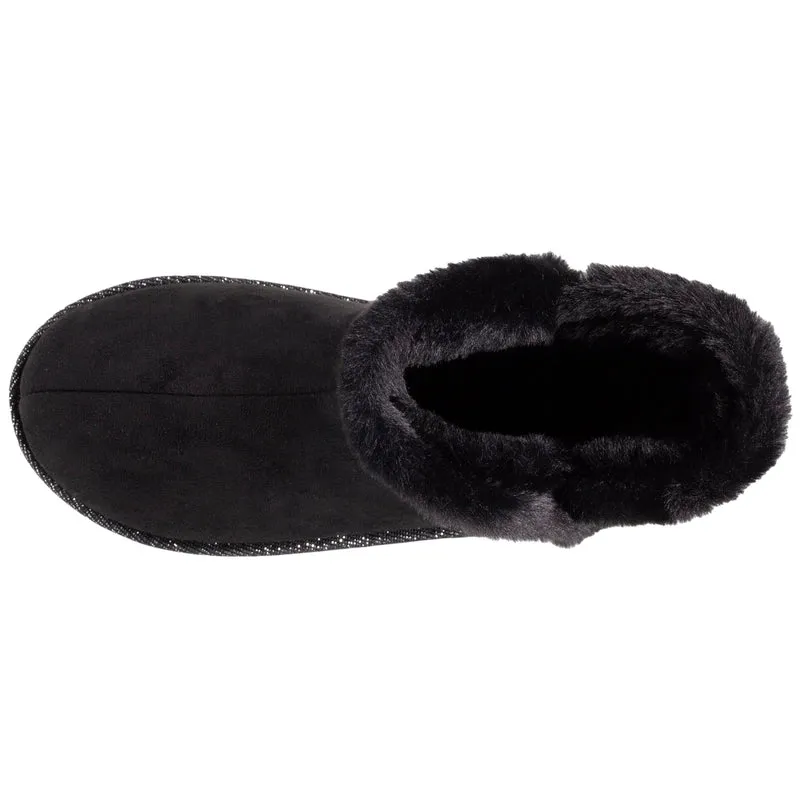 Chaussons bottillons Femme suédine Noir liseré