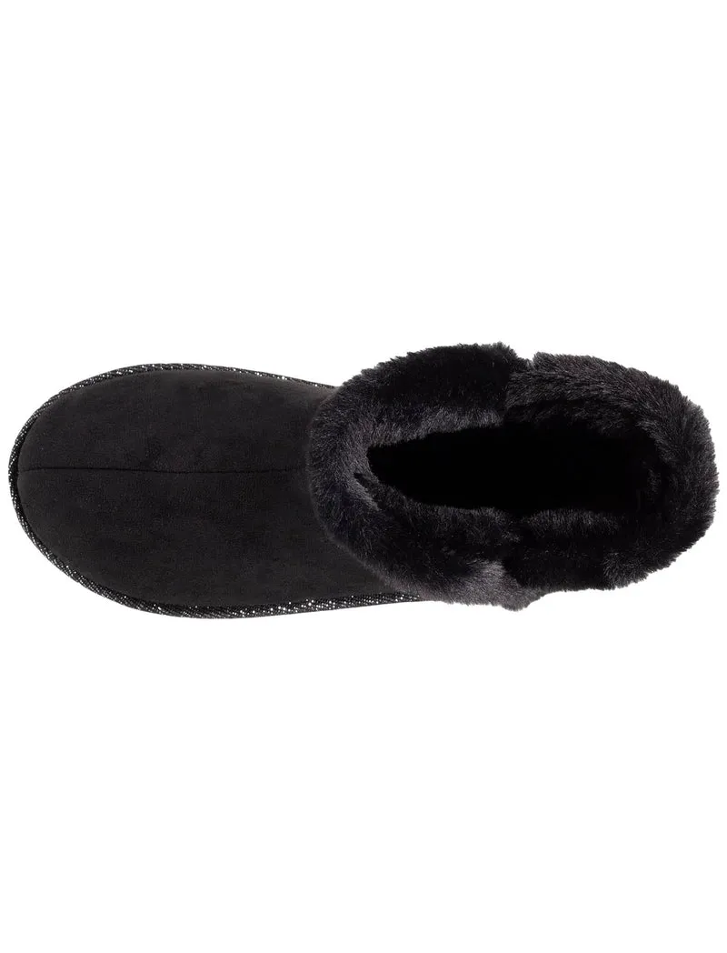 Chaussons bottillons Femme suédine Noir liseré
