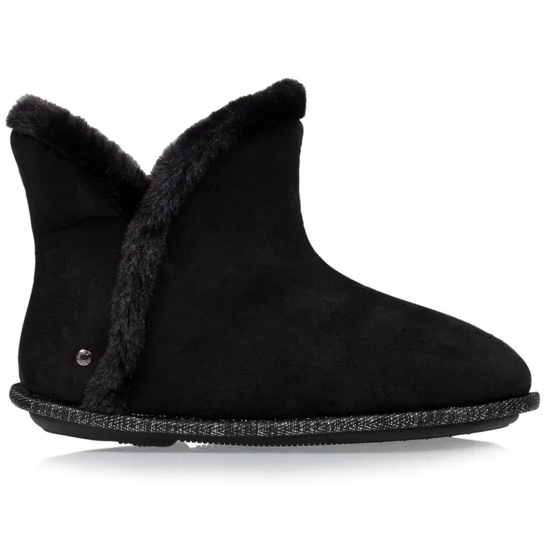 Chaussons bottillons Femme suédine Noir liseré