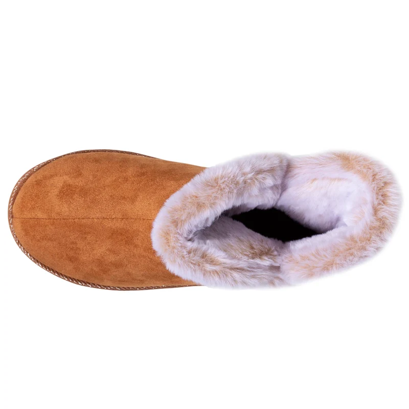 Chaussons bottillons Femme suédine Camel