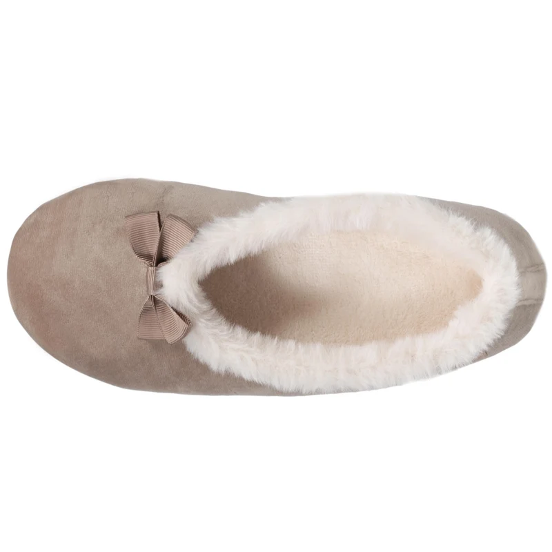 Chaussons ballerines Femme Beige fourrure