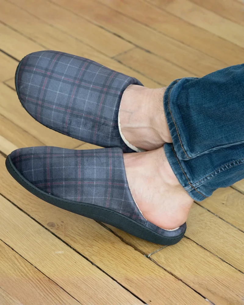 Chaussons mules ergo Homme Tartan
