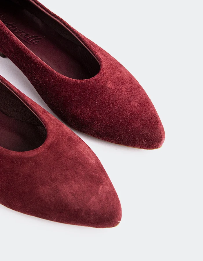 Thena Burgundy Suede