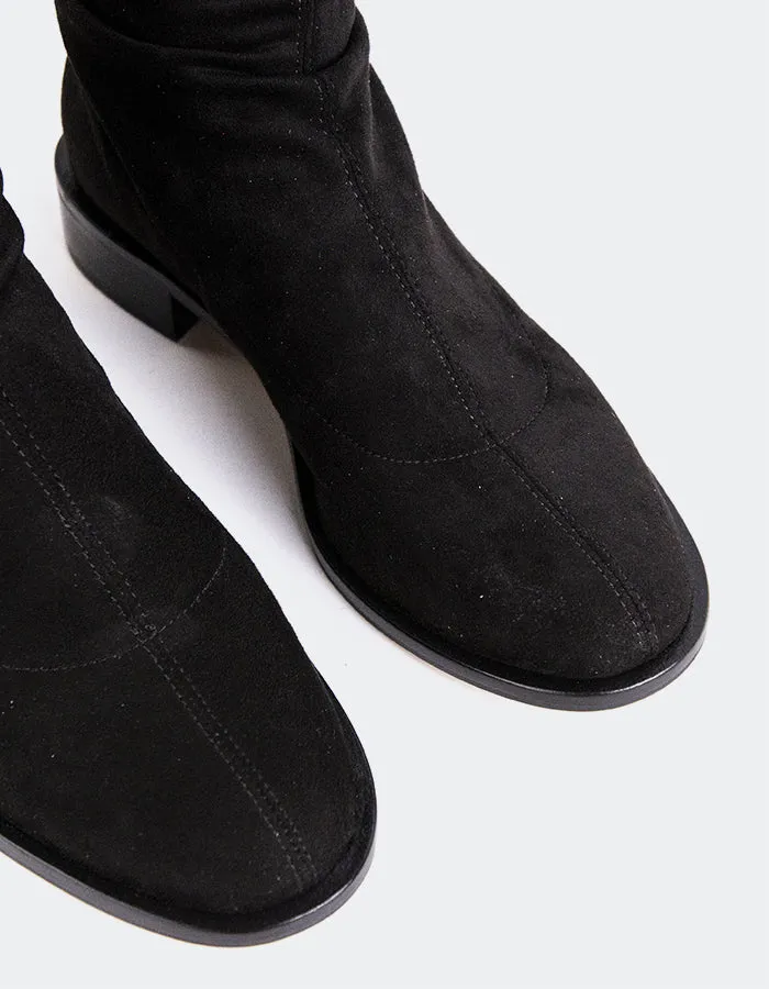 Elowen Black Suede Stretch