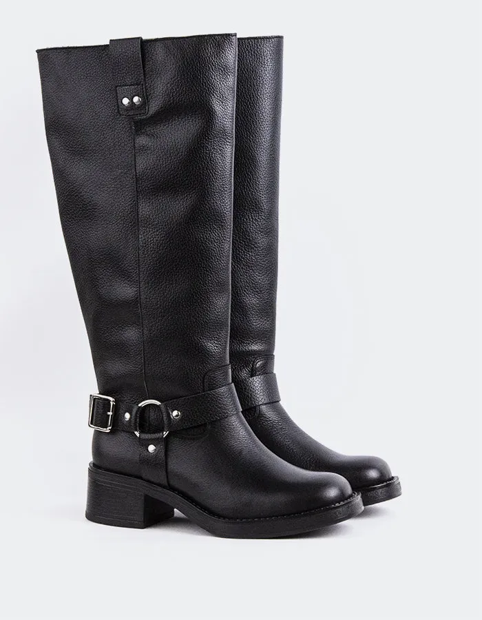 Biamary Black Leather