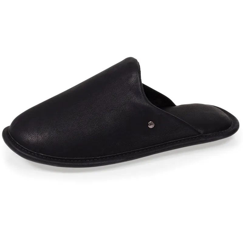 Chausson mules Homme cuir synthétique Noir