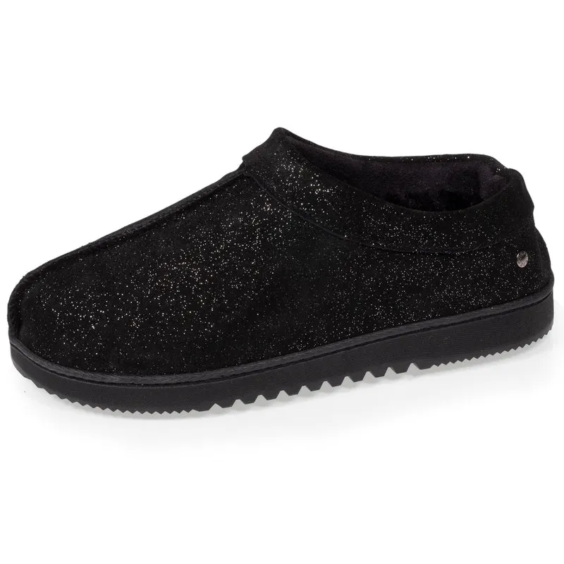 Chaussons bottillons cuir Femme Noir Nacré