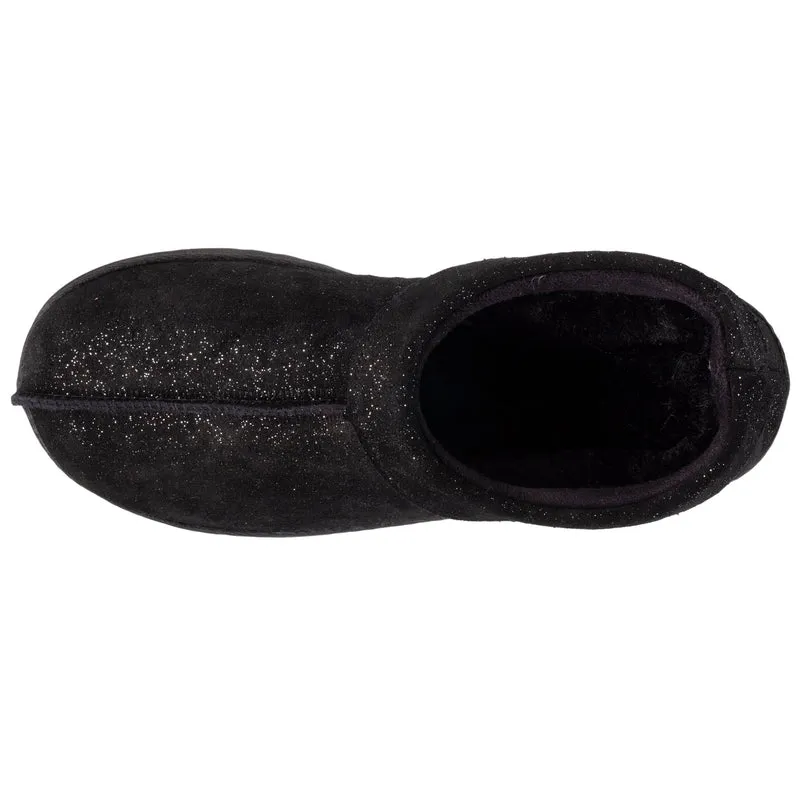 Chaussons bottillons cuir Femme Noir Nacré
