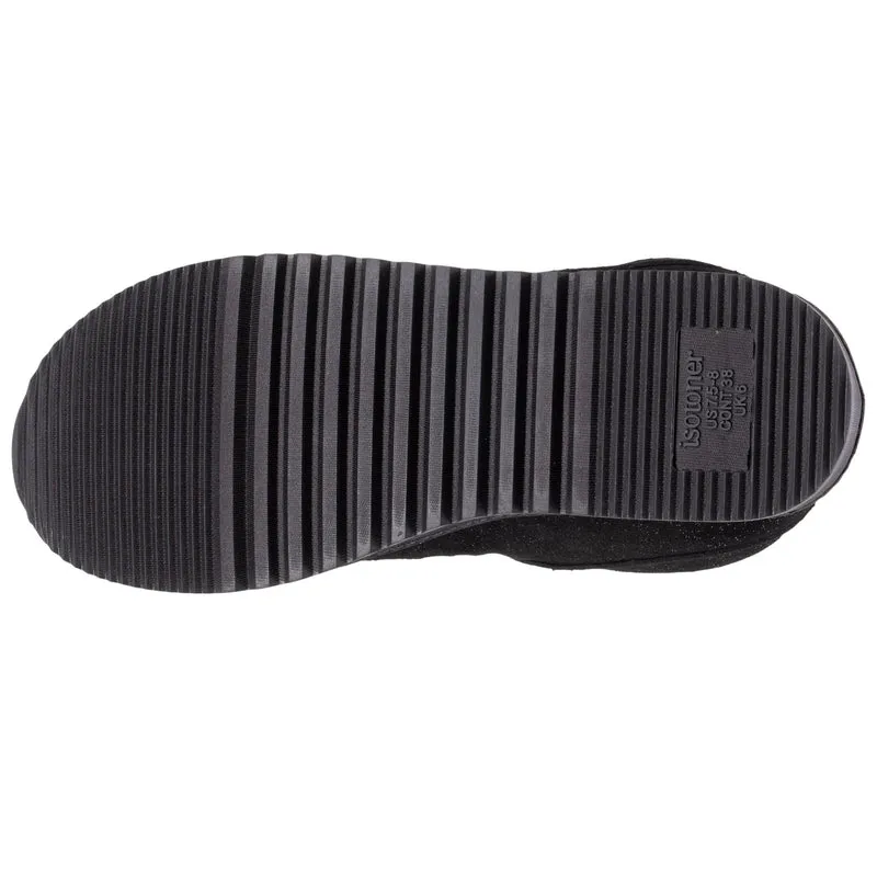 Chaussons bottillons cuir Femme Noir Nacré