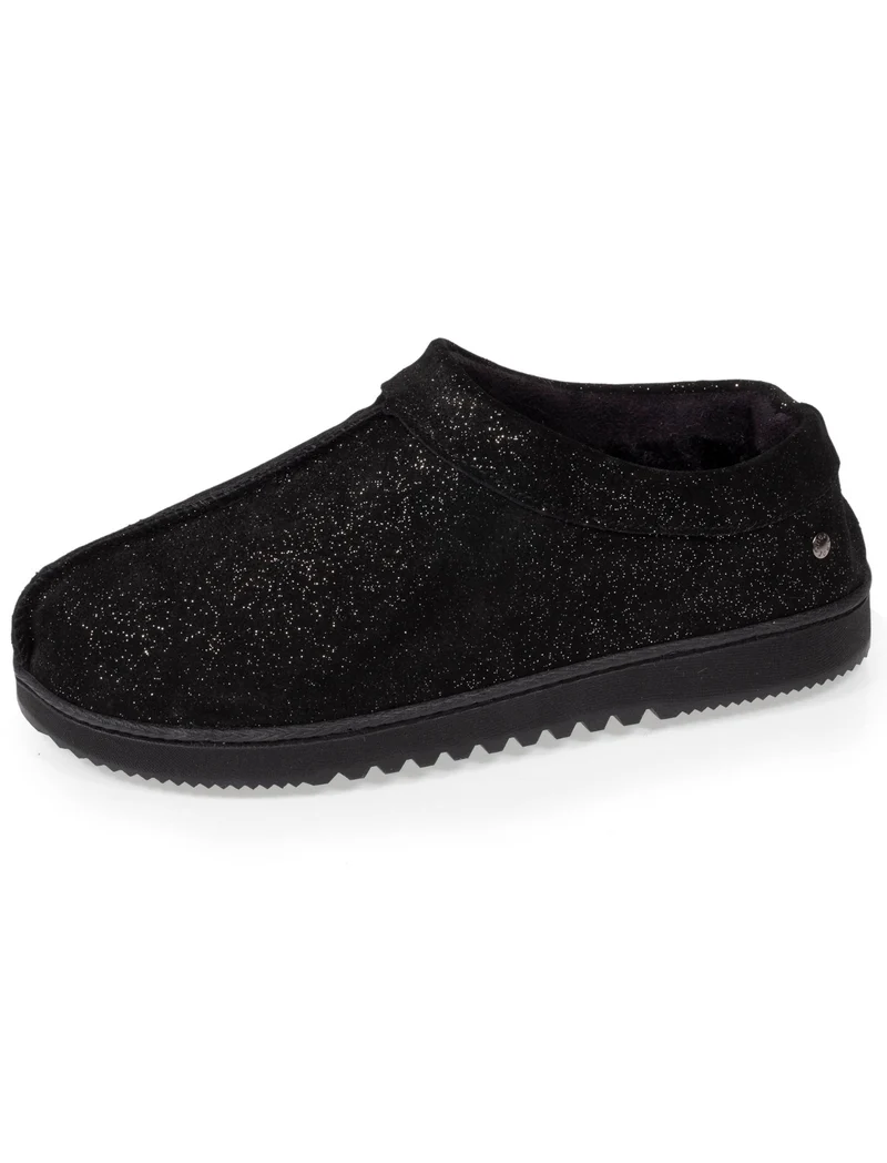 Chaussons bottillons cuir Femme Noir Nacré