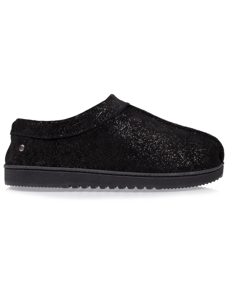 Chaussons bottillons cuir Femme Noir Nacré