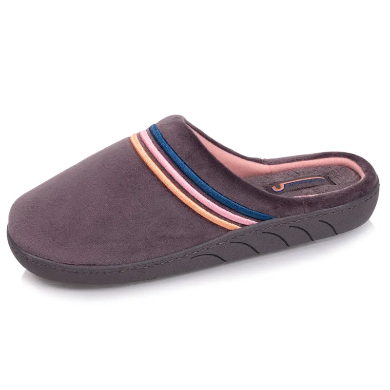 Chaussons mules Junior velours Arc-en-ciel