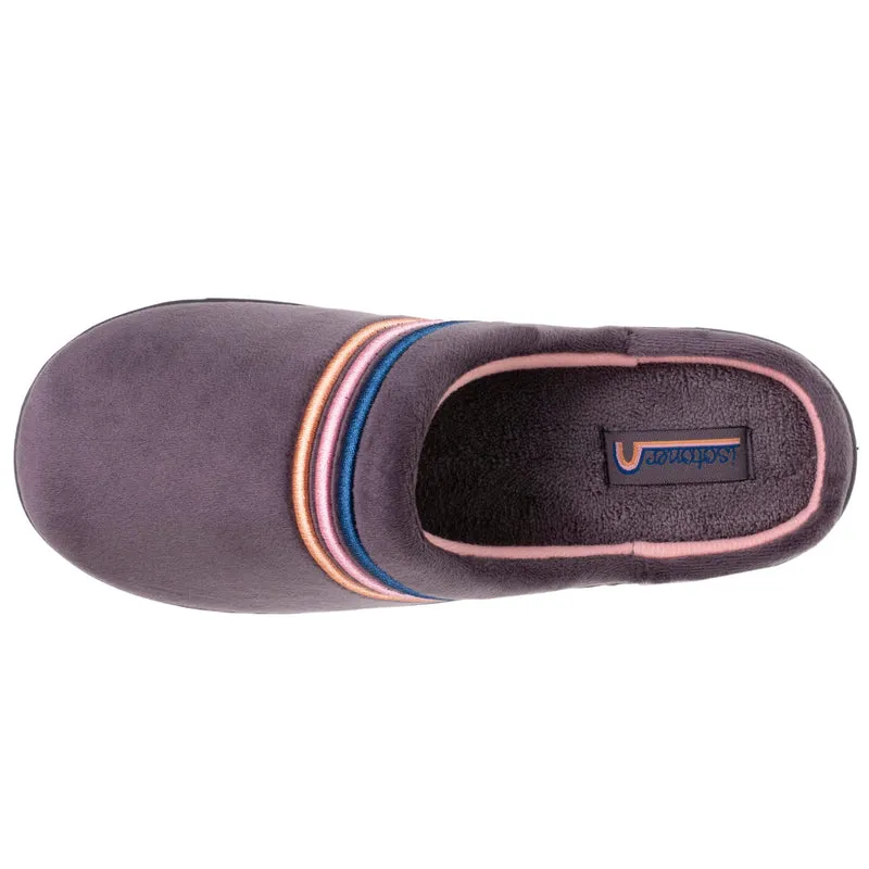 Chaussons mules Junior velours Arc-en-ciel