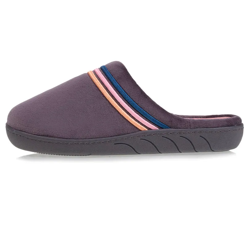 Chaussons mules Junior velours Arc-en-ciel