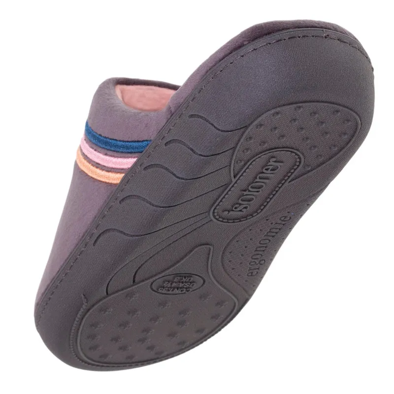 Chaussons mules Junior velours Arc-en-ciel