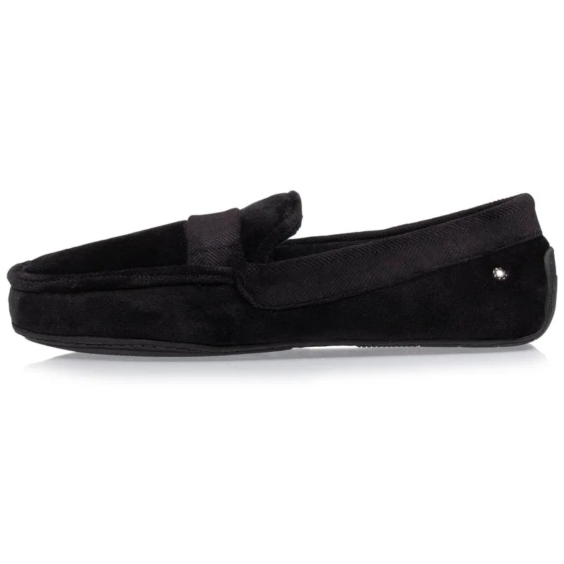 Chaussons mocassins Homme velours doux Noir