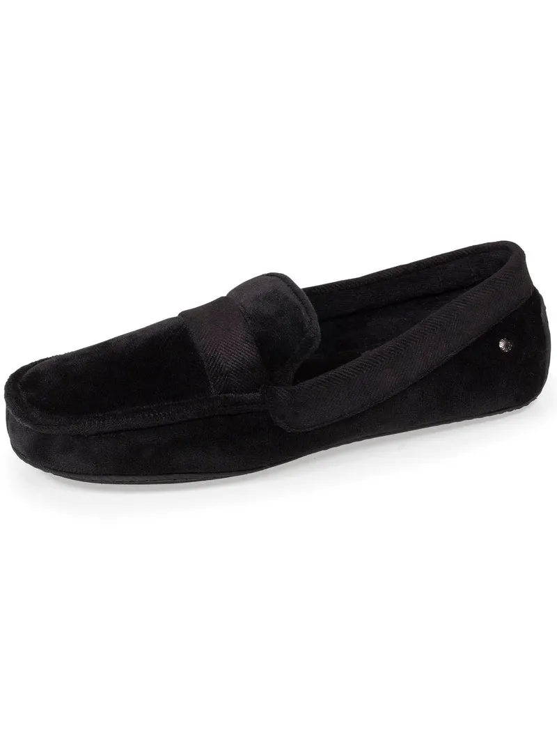 Chaussons mocassins Homme velours doux Noir