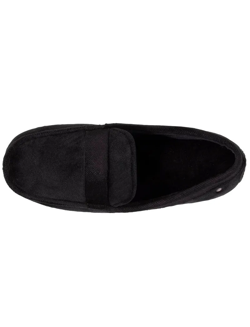 Chaussons mocassins Homme velours doux Noir