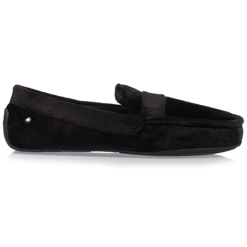Chaussons mocassins Homme velours doux Noir