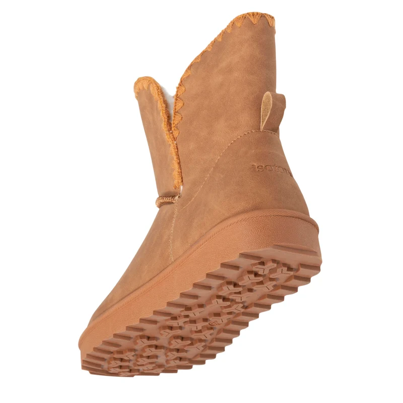 Bottines haute Femme imitation fourrure Camel