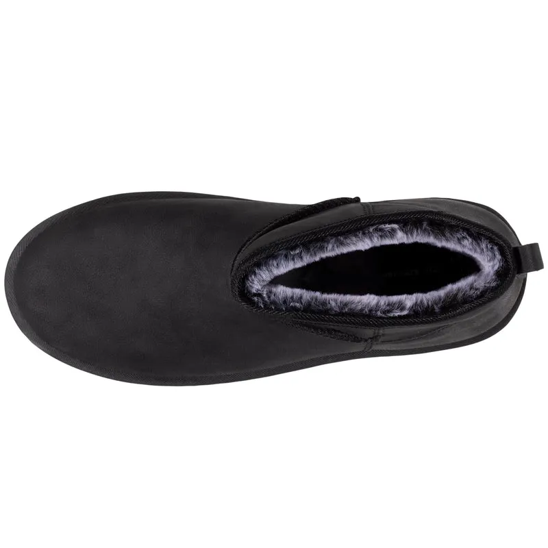 Bottines basses Femme imitation fourrure Noir