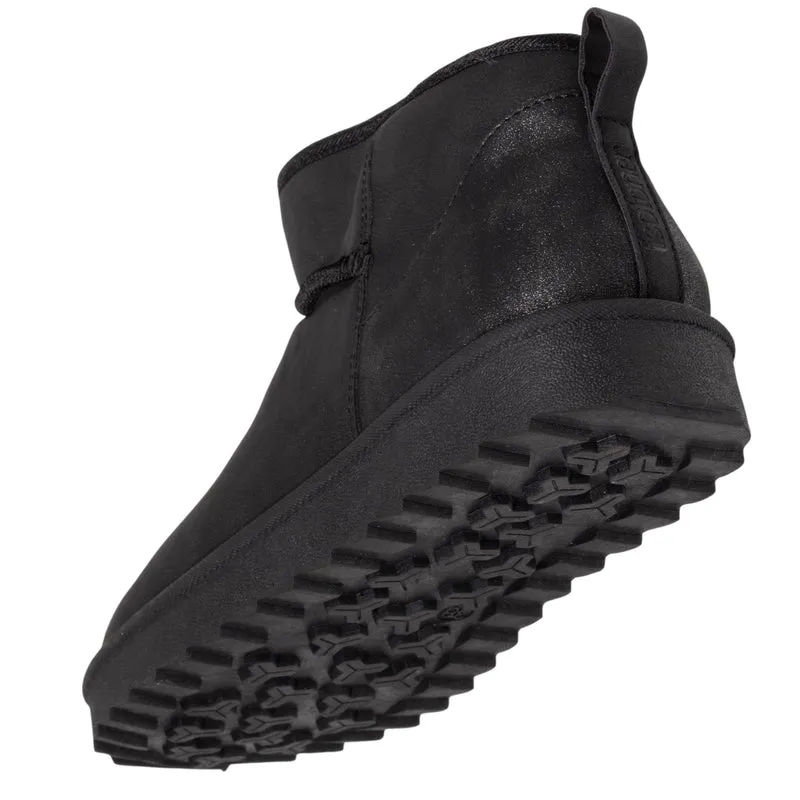 Bottines basses Femme imitation fourrure Noir