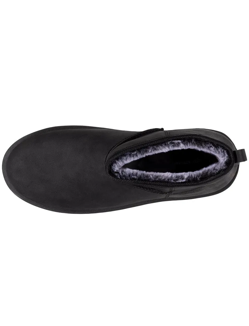 Bottines basses Femme imitation fourrure Noir